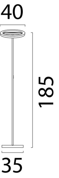 LED Deckenfluter 2200-2700K Nickel H:185 cm matt