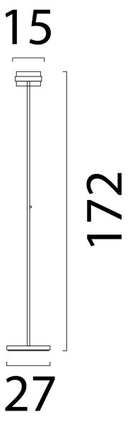 LED Stehlampe dimmbar 2200-2700K Glas Schwarz H:172 cm