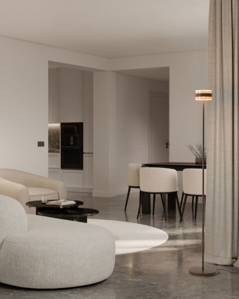 LED Stehleuchte dimmbar 2200-2700K Glas Kakao H:172 cm