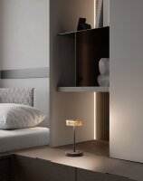 LED Tischleuchte dimmbar 2200-2700K Glas Schwarz Gold
