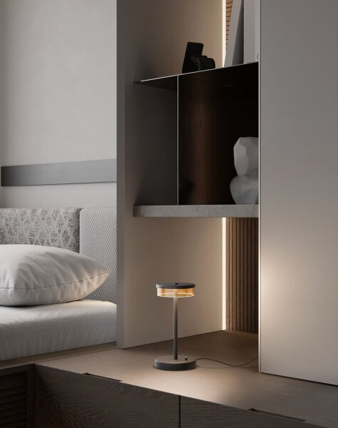 LED Tischlampe dimmbar 2200-2700K Glas Schwarz H:35 cm