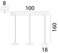 LED Hängelampe dimmbar 2200-2700K Schwarz Gold L:100 cm