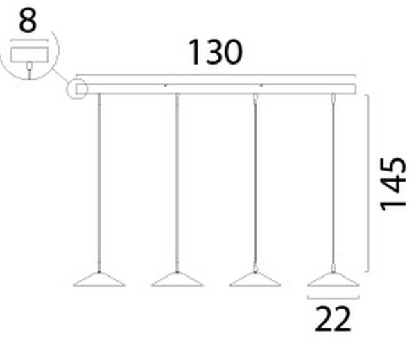 LED Pendelleuchte dimmbar 2200-2700K Kakao L:130 cm