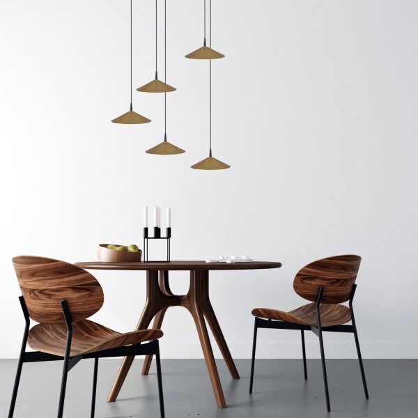 LED Hängelampe dimmbar 2200-2700K Schwarz Gold B:50 cm