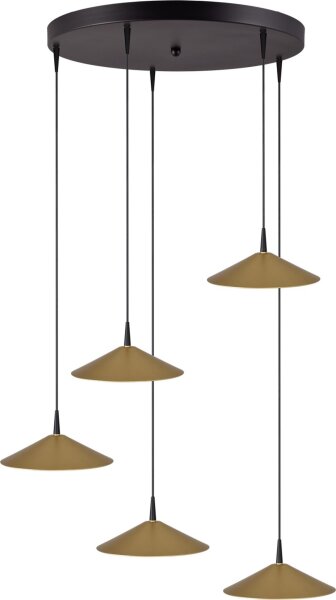 LED Hängelampe dimmbar 2200-2700K Schwarz Gold B:50 cm