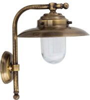 Wandlampe Au&szlig;en aus Messing Glas Haust&uuml;r Maritim