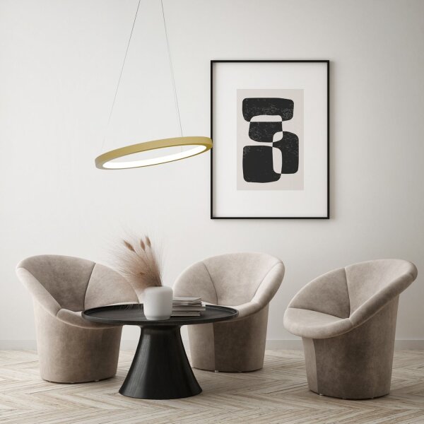 LED Pendelleuchte dimmbar 2700K Gold Ø70 cm rund