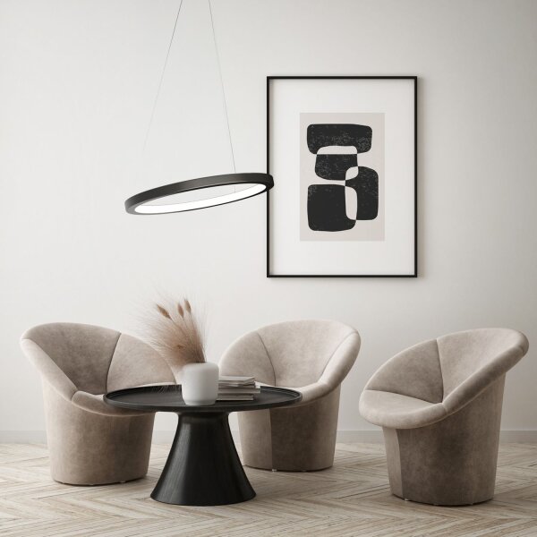 LED Pendelleuchte dimmbar 2700K Schwarz Ø70 cm rund