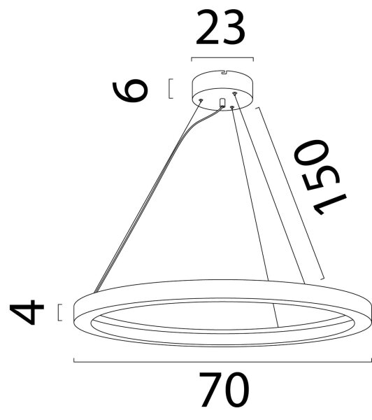 LED Pendelleuchte dimmbar 2700K Schwarz Ø70 cm rund