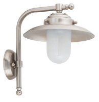 Wandlampe Au&szlig;en Laterne Nickel Echt-Messing IP64
