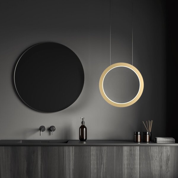 LED Pendelleuchte dimmbar 2700K Schwarz Gold L:50 cm