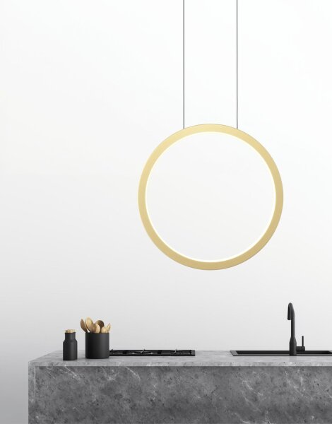 LED Hängelampe dimmbar 2700K Schwarz Gold L:70 cm