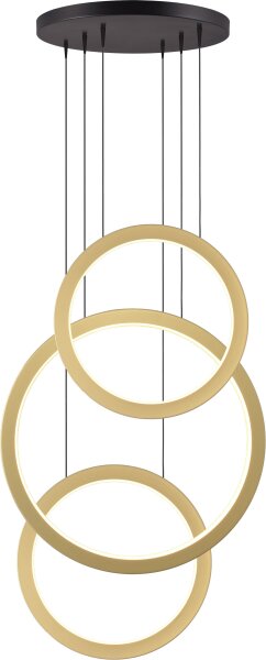LED Hängelampe dimmbar 2700K Schwarz Gold Ø50 cm rund