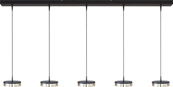 LED Hängelampe dimmbar 2200-2700K Glas Schwarz L:160 cm