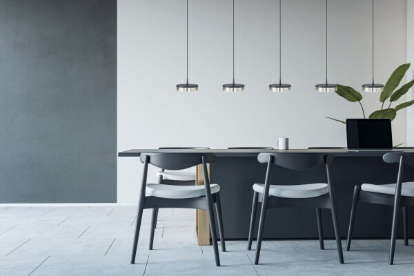 LED Hängelampe dimmbar 2200-2700K Glas Schwarz L:160 cm
