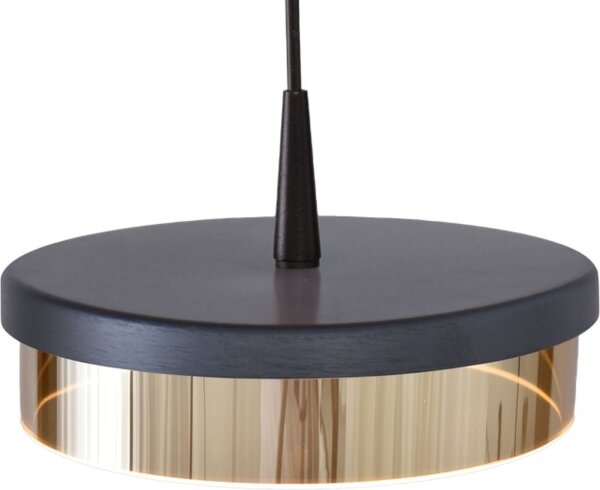 LED Hängelampe dimmbar 2200-2700K Glas Schwarz L:160 cm
