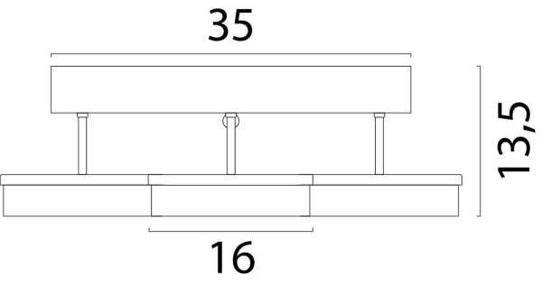 LED Deckenlampe dimmbar 2200-2700K Glas Schwarz B:35 cm