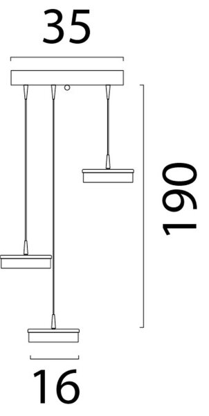LED Hängelampe dimmbar 2200-2700K Gold Nickel B:35 cm