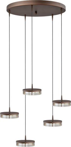 LED Hängelampe dimmbar 2200-2700K Glas Kakao L:50 cm