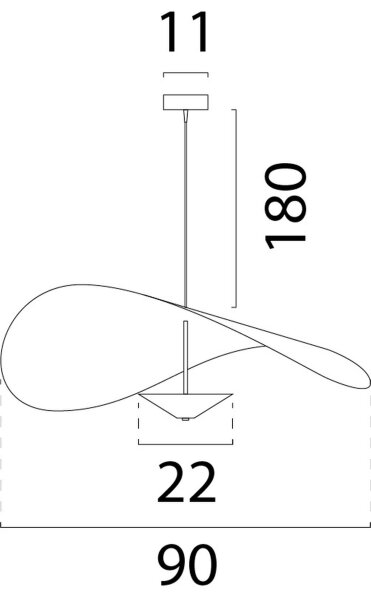 LED Hängelampe dimmbar 2200-2700K Alu Blattgold Ø90 cm
