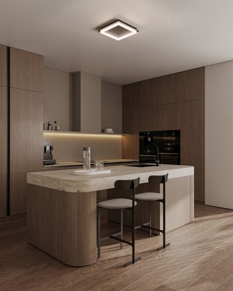 LED Deckenlampe Dim-to-Warm 2200-2700K Kakao B:54 cm