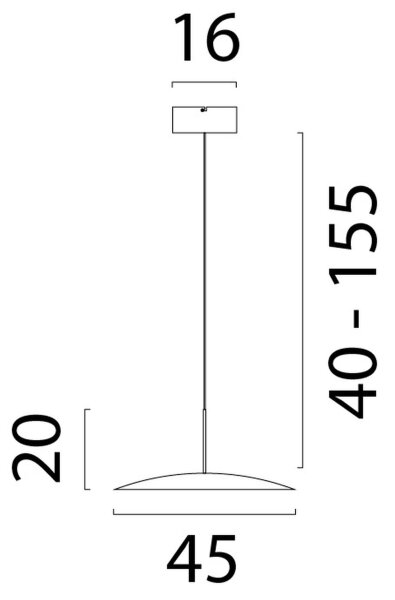 LED Hängelampe dimmbar 2200-2700K Schwarz Gold Ø45 cm