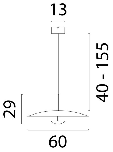 LED Pendelleuchte dimmbar 2200-2700K Schwarz Ø60 cm