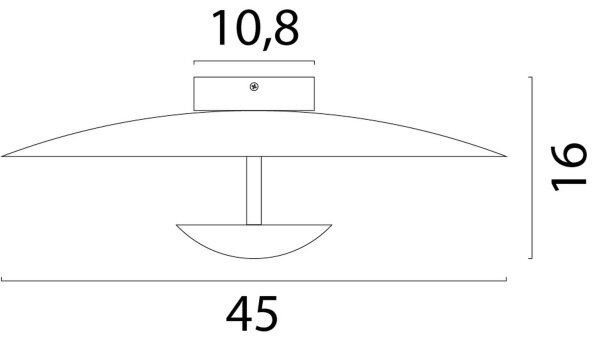 LED Deckenleuchte 2200-2700K Schwarz-Nickel H:16 cm