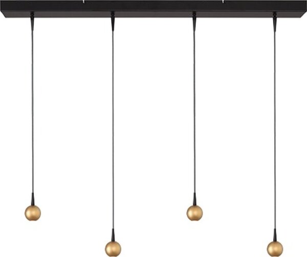 LED Hängelampe dimmbar 2200-3000K Schwarz Gold L:100 cm
