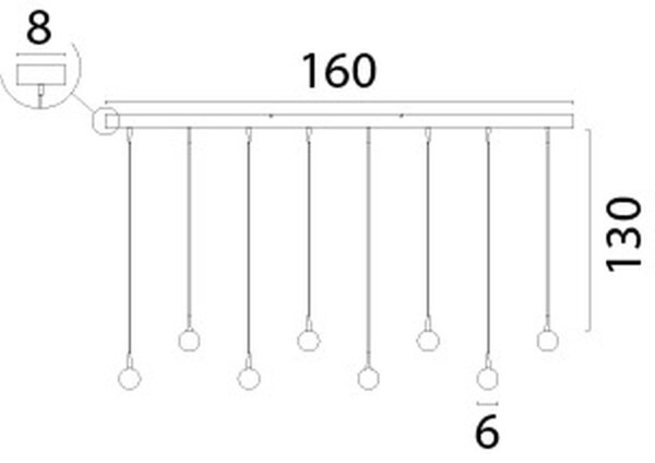 LED Hängelampe dimmbar 2200-3000K Schwarz Gold L:160 cm