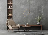LED Hängelampe dimmbar 2200-3000K Schwarz Gold B:50 cm
