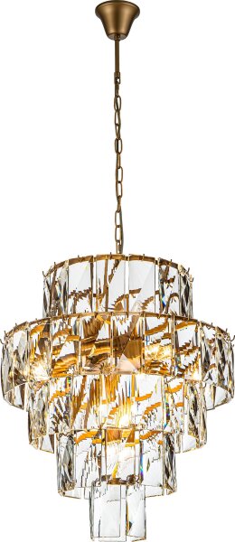 Hängelampe Kristallglas Gold E14 Ø65 cm antik klar