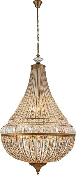 Hängelampe Kristallglas Gold E14 B:80 cm antik klar