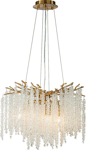Hängelampe Kristallglas Gold E14 B:45 cm antik klar