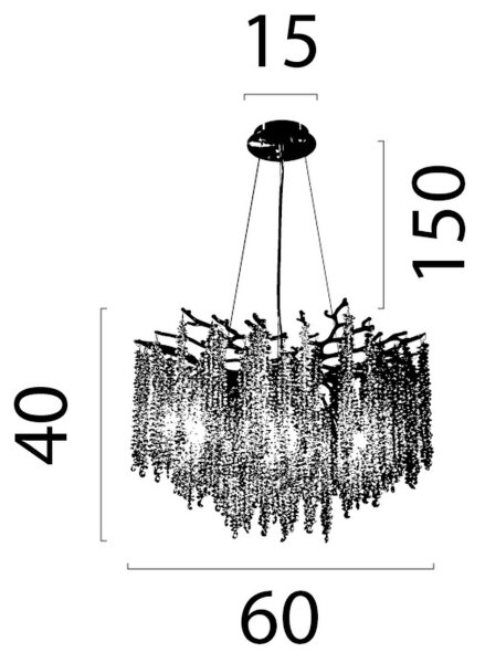 Hängelampe Kristallglas Gold E14 Ø60 cm antik klar