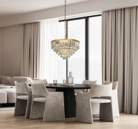 H&auml;ngelampe Kristallglas Gold E14 &Oslash;112 cm antik klar
