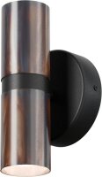 Wandleuchte Up Down Schwarz GU10 T:9,5 cm ge&ouml;lt