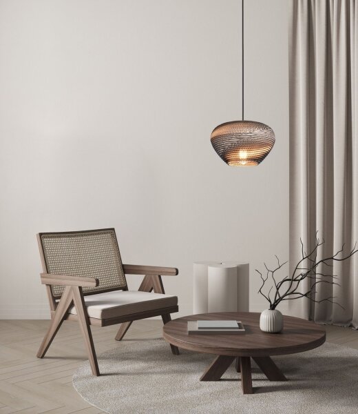 Pendelleuchte blendarm Karton Kakao Natur E27 B:29 cm