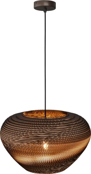 Pendelleuchte blendarm Karton Kakao Natur E27 Ø44 cm