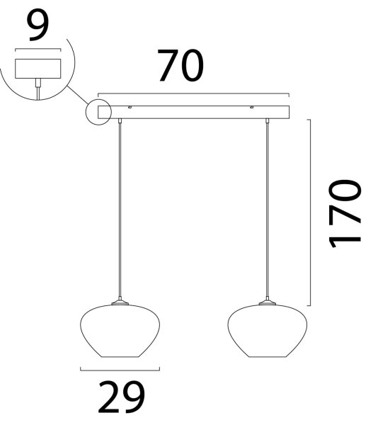 Hängelampe blendarm Karton Kakao Natur E27 L:70 cm