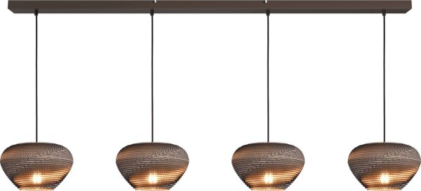 Hängelampe blendarm Karton Kakao Natur E27 L:160 cm