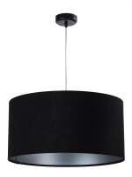 Pendelleuchte Esstisch Schwarz Silber Stoff Lampe