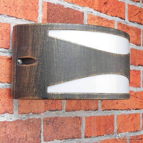 Moderne Wandlampe Außen Gold Schwarz aus Aluminium