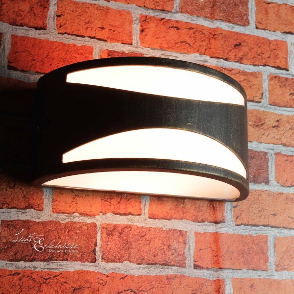 Moderne Wandlampe Außen Gold Schwarz aus Aluminium