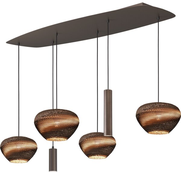 Hängelampe Karton Kakao Natur E27 GU10 L:140 cm