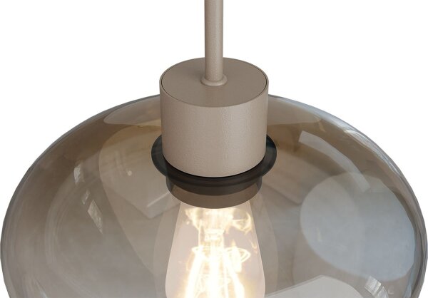 Bogenlampe Glas Metall Beige Gold E27 H:168 cm Modern