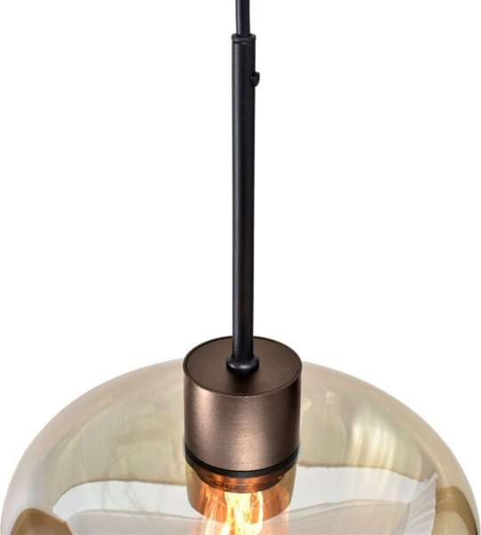 Deckenleuchte Glas Kakao Gold E27 H:28,5 cm rund
