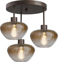 Deckenleuchte Glas Kakao Gold E27 H:28,5 cm rund