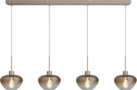 H&auml;ngelampe Glas Beige Gold E27 L:130 cm Farbverlauf