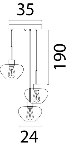 Pendelleuchte Modern Glas Kakao Gold E27 Ø24 cm rund